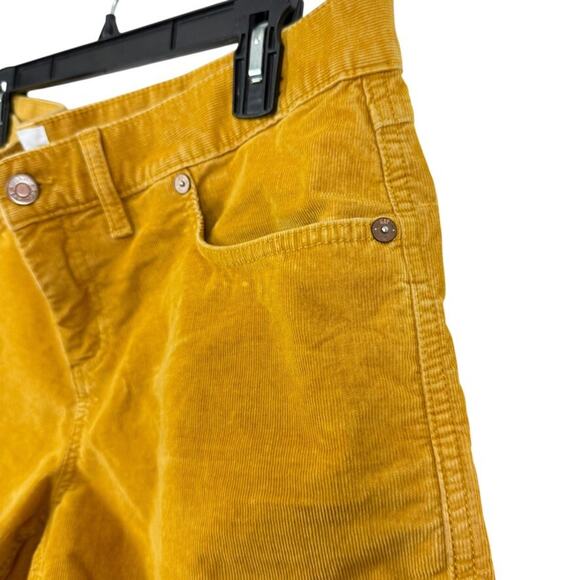 Gap Womens Fine Wale Mustard Yellow Corduroy Shorts Raw Hem Stretch Mid Rise 12 - Picture 10 of 16